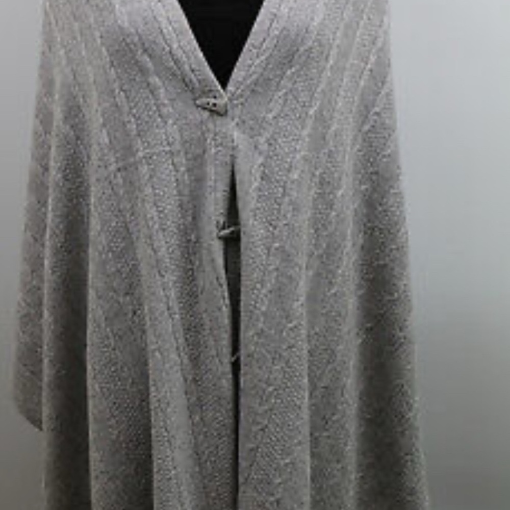 Woo Shanghai Luxury Brand Cashmere Scarf Wrap ,Shawl ,Cape, Chorcoal Gray - Picture 15 of 16